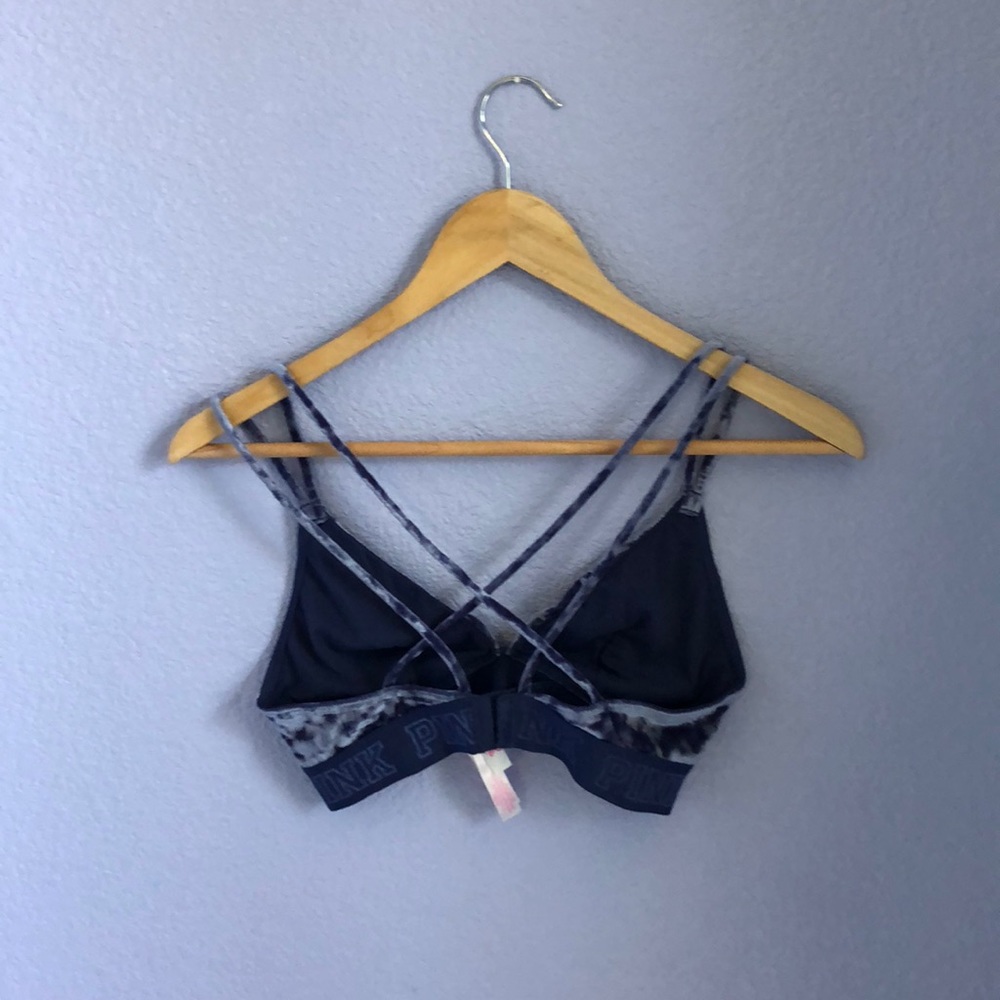 PINK/VS blue velvet bralette - Picture 2 of 2